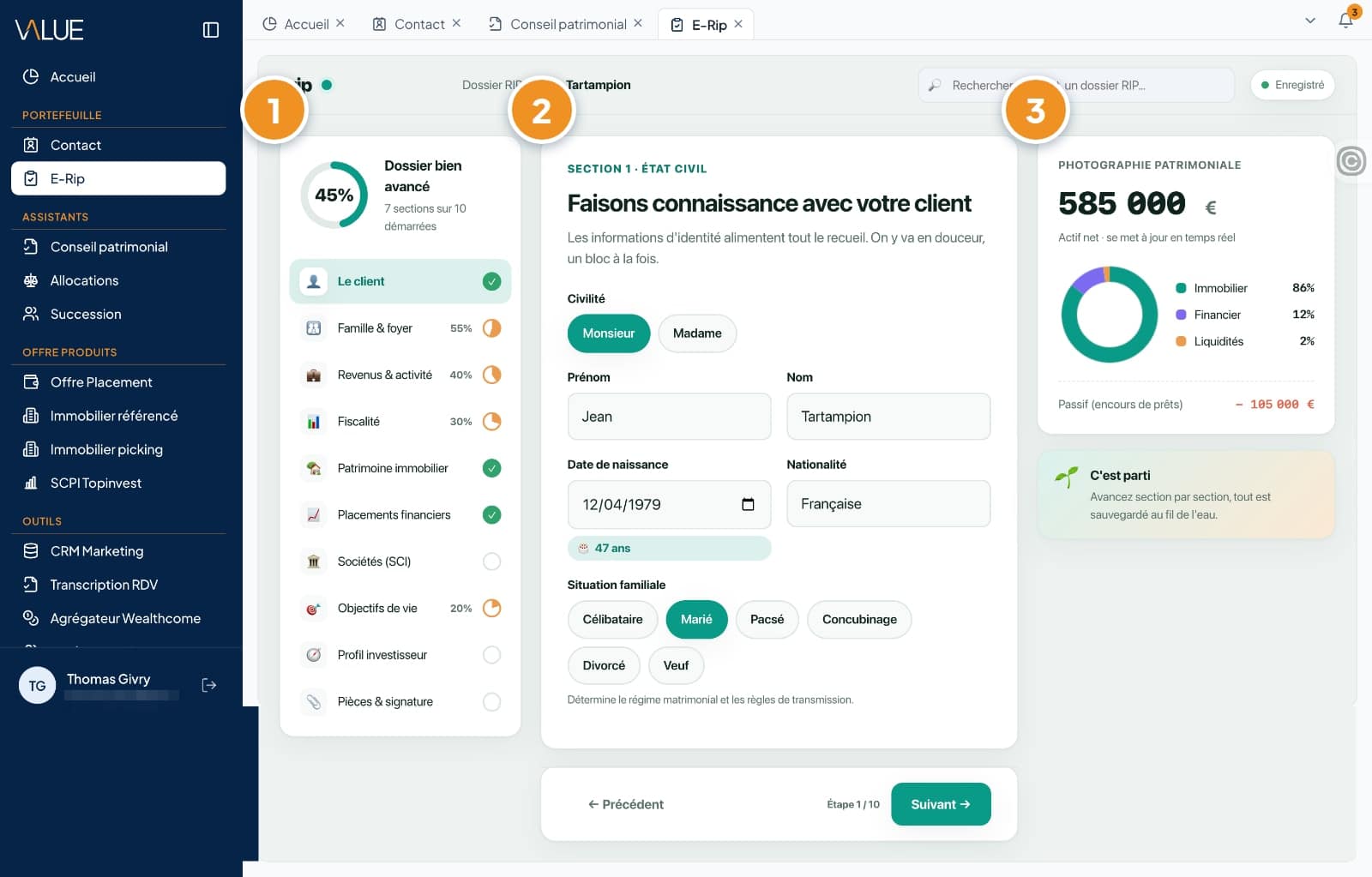 MyVALUE : Le recueil client (E-RIP)